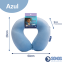 Ver imagem 3 de Kit 2 Almofadas de Pescoço Infantil Sonos Azul