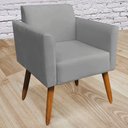 Ver imagem 3 de Conjunto Namoradeira e 2 Poltronas Decorativas Isabella Pés Palito Madeira Suede Grafite - Gran Belo