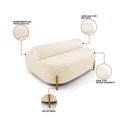 Ver imagem 3 de Sofá Sala Ilha Orgânico e 1 Poltrona 125cm Éden Pé Aço Dourado Bouclê Bege E03 - D’Rossi