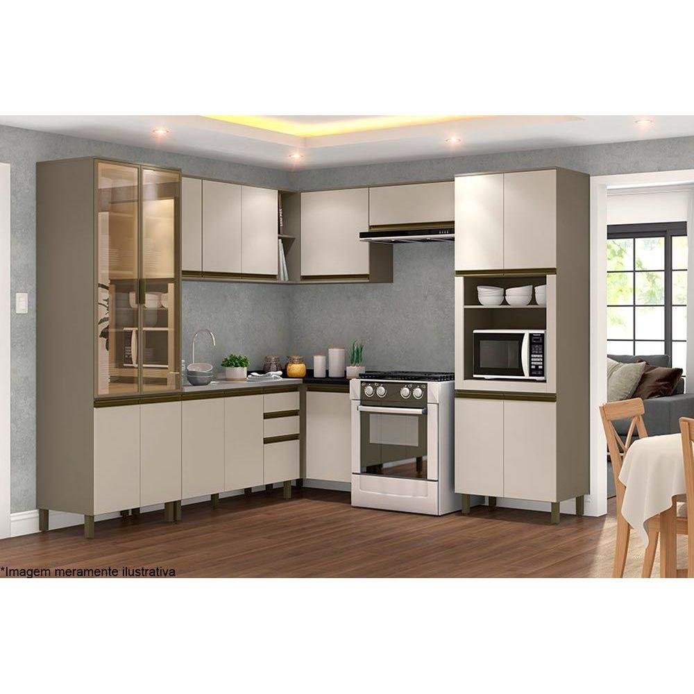 Kit de Cozinha Completa 9 Peças Connect (3 Armários + 2 Balcões + 2 ...