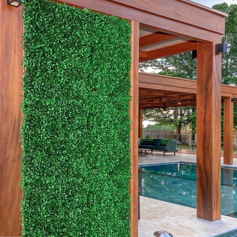 9 Placas de Buxinho Artificiais Fundo para Jardim Vertical Painel Decorativo para Ambientes Internos