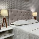 Ver imagem 1 de Cabeceira Cama Queen Capitonê Cannes Suede Bege 120 Rbl