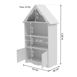 Casinha Organizadora Infantil Corinne 100% Mdf (brinquedoteca Menina Livros Brinquedos) Woodcore - 2