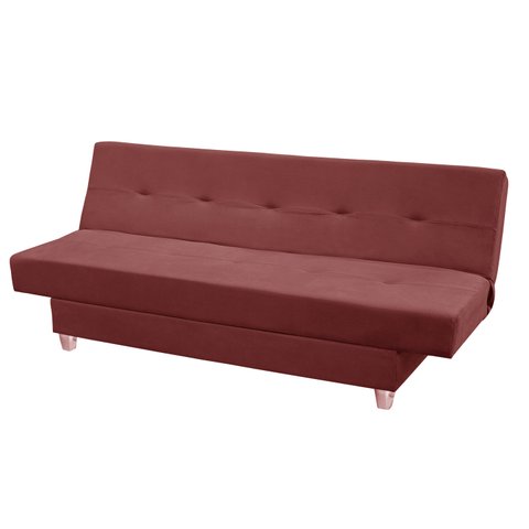 Sofá Cama Reclinável Xangai Veludo Vinho:Vinho