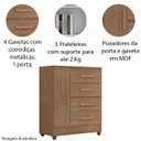 Ver imagem 4 de Kit Guarda-Roupa Casal 6 Portas e Cômoda Sapateira 1 Porta Lisa Carvalho Oak