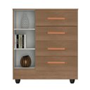 Ver imagem 5 de Kit Guarda-Roupa Casal 6 Portas e Cômoda Sapateira 1 Porta Lisa Carvalho Oak