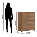 Ver imagem 3 de Kit Guarda-Roupa Casal 6 Portas e Cômoda Sapateira 1 Porta Lisa Carvalho Oak