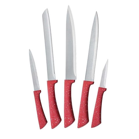 Kit Facas Colorstone 5 Peças - Vermelho Euro Cozinha Antiade
