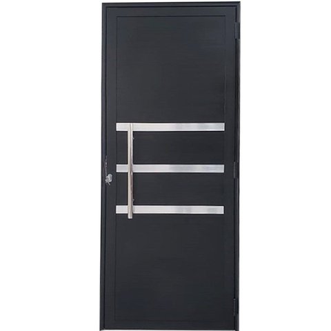 Porta Lambril de Alumínio Preto com Puxador e Friso Linha Veneza:Esquerda/ 210 x 90