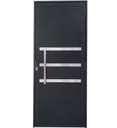 Ver imagem 1 de Porta Lambril de Alumínio Preto com Puxador e Friso Linha Veneza:Esquerda/ 210 x 90