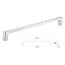 Ver imagem 3 de Kit 10 Puxadores Alça Linea Zamac Cromado para Móveis Bigfer Gaveta Porta Balcão Armário
