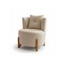 Ver imagem 4 de Kit Poltrona e Puff Luna Decorativa Curvo Orgânico Boucle Bege - Montanaris Decor