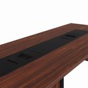 Ver imagem 6 de Mesa de Reunião 360cm Corporativa 6 Pessoas com Caixa de Tomadas Corporate Marrom/Louro Preto