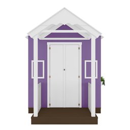 Casinha de Brinquedo Artesanal com Varanda MDF Branco/Lilás - Criança Feliz Casinha com Varanda - 6
