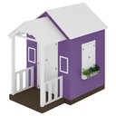 Ver imagem 2 de Casinha de Brinquedo Artesanal com Varanda MDF Branco/Lilás - Criança Feliz Casinha com Varanda