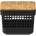 Ver imagem 4 de Cesto Organizador Grid Com Tampa De Bambu 2,5l Preto - OU