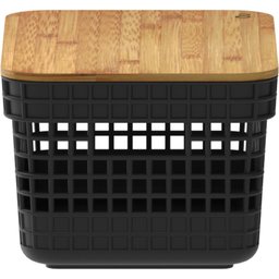 Cesto Organizador Grid Com Tampa De Bambu 2,5l Preto - OU - 4