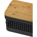 Ver imagem 3 de Cesto Organizador Grid Com Tampa De Bambu 2,5l Preto - OU