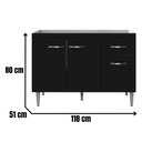 Ver imagem 2 de Balcão para Pia Gabriela 120 Cm 3 Portas Preto Ajl
