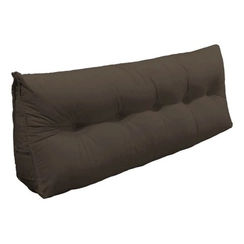 Almofada Cabeceira Mel Cama Casal 140cm Encosto Suede:Capuccino/Suede