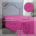 Ver imagem 3 de Lençol 400 Fios Casal sem Elástico Virol Hotel Pousada Tecido Acetinado:pink