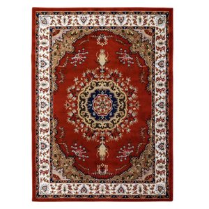 Tapete Clássico Oriental Vermelho 150x200 Cm Medalhão Persa