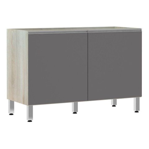 Balcão De Pia Sem Tamp 120cm Lis Legno Crem e Cinza Puro