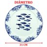 Jogo Prato Raso Jantar 12 Pessoas 12pçs Peixe Praia Mar 31cm - 2