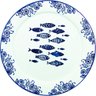 Jogo Prato Raso Jantar 12 Pessoas 12pçs Peixe Praia Mar 31cm - 1