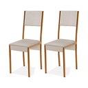 Ver imagem 1 de Conjunto 2 Cadeiras Steel Estilo Industrial Pés em Aço Cobre/Bege