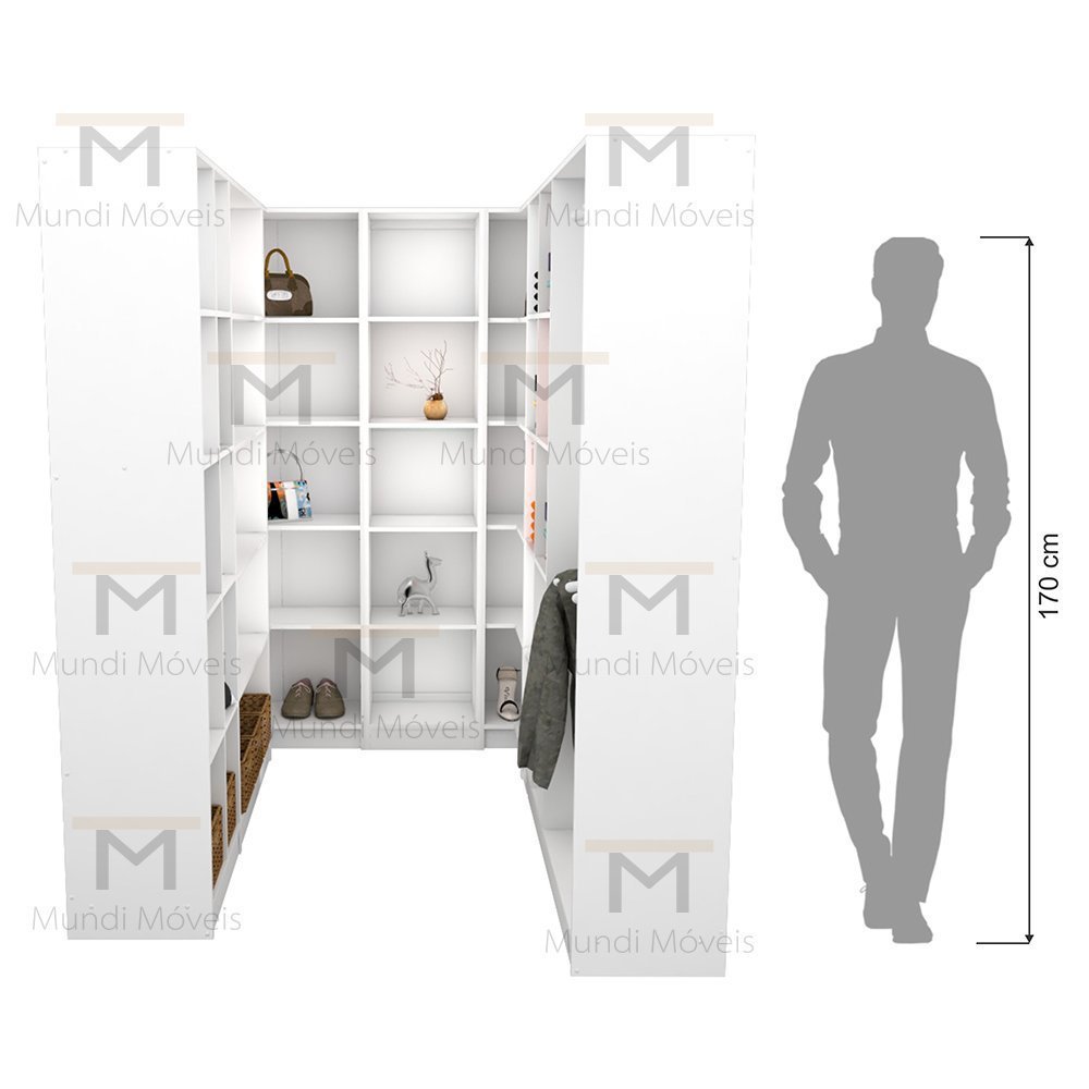 KIT CLOSET MODULAR M80.2021.B (102X2,40,44,46,49) QUARTO MUNDI MOVEIS - 5