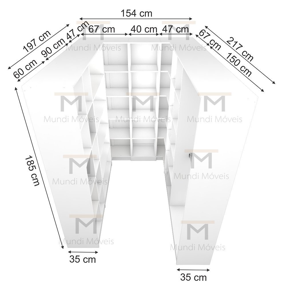 KIT CLOSET MODULAR M80.2021.B (102X2,40,44,46,49) QUARTO MUNDI MOVEIS - 4