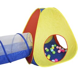 Barraca Infantil Toca Túnel 3x1 Dobrável 100 Bolinhas Menino Menina Cabana Colorida Brinqway BW- - 5