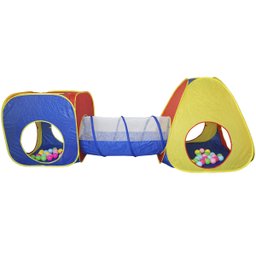 Barraca Infantil Toca Túnel 3x1 Dobrável 100 Bolinhas Menino Menina Cabana Colorida Brinqway BW- - 3