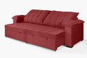 Ver imagem 2 de Sofá Retrátil e Reclinável 2,50m Canadá Estilo Estofados - Suede Veludo Cor "vermelho"