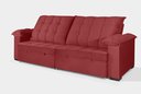 Ver imagem 3 de Sofá Retrátil e Reclinável 2,50m Canadá Estilo Estofados - Suede Veludo Cor "vermelho"