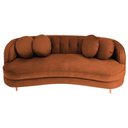 Ver imagem 1 de Sofá Curvo 3 Lugares Orgânico Sala Recepção Luxo Panamá 185cm Suede Terracota