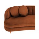 Ver imagem 3 de Sofá Curvo 3 Lugares Orgânico Sala Recepção Luxo Panamá 185cm Suede Terracota