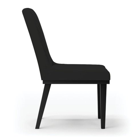Cadeira Sala de Jantar Base Madeira Preto Kit 8 Sofia Veludo D03 - D'Rossi Cor Preto