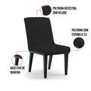 Ver imagem 5 de Cadeira Sala de Jantar Base Madeira Preto Kit 8 Sofia Veludo D03 - D'Rossi Cor Preto