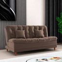 Ver imagem 2 de Sofá Cama Day 185cm Reclinável Manual Veludo Marrom - Sallar Home