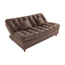 Ver imagem 4 de Sofá Cama Day 185cm Reclinável Manual Veludo Marrom - Sallar Home