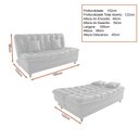 Ver imagem 3 de Sofá Cama Day 185cm Reclinável Manual Veludo Marrom - Sallar Home