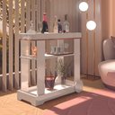 Ver imagem 2 de Carrinho 4 Rodízios e 1 Prateleira Milão Off White