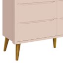 Ver imagem 3 de Cômoda 6 Gavetas Théo New Rosa Fosco com Madeira - MoveisAqui