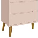 Ver imagem 3 de Cômoda 6 Gavetas Théo New Rosa Fosco com Madeira - MoveisAqui