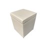 Puff Baú Quadrado 1 Lugar 36x36cm -bege Claro Corino - 1