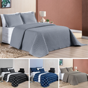 Ver imagem 3 de cobre leito casal padrão matelado dupla face micropercal 200fios estampado prata