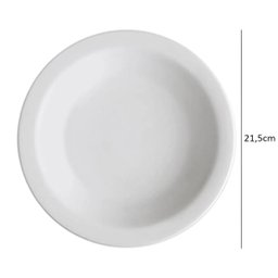 Conjunto 12 Pratos Fundos de Porcelana 21,5cm Classe Única Iguaçu Germer Branco - 7