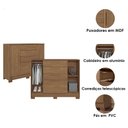 Ver imagem 5 de Guarda Roupa Casal 8 Portas 4 Gavetas Master New e Cômoda Pinhais Jatobá Acetinado - Santos Andirá
